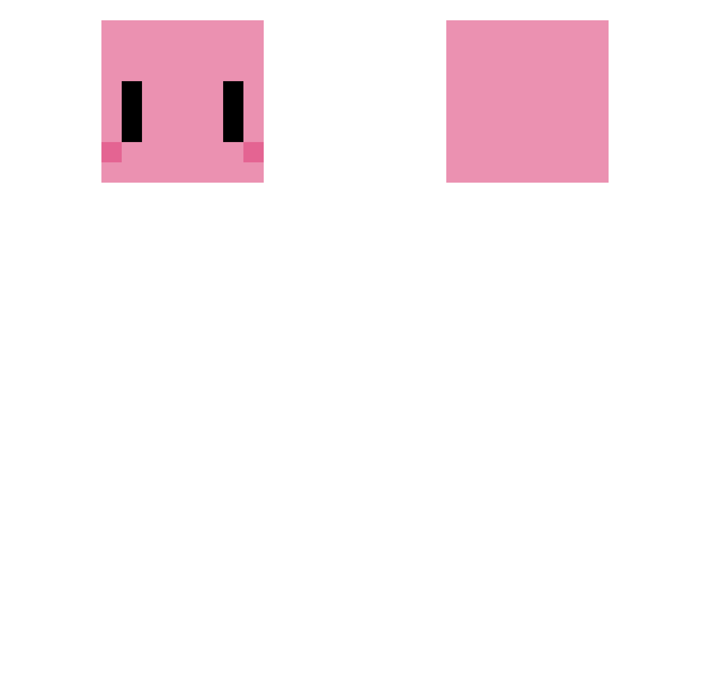 Zirby Minecraft skin, front and back view