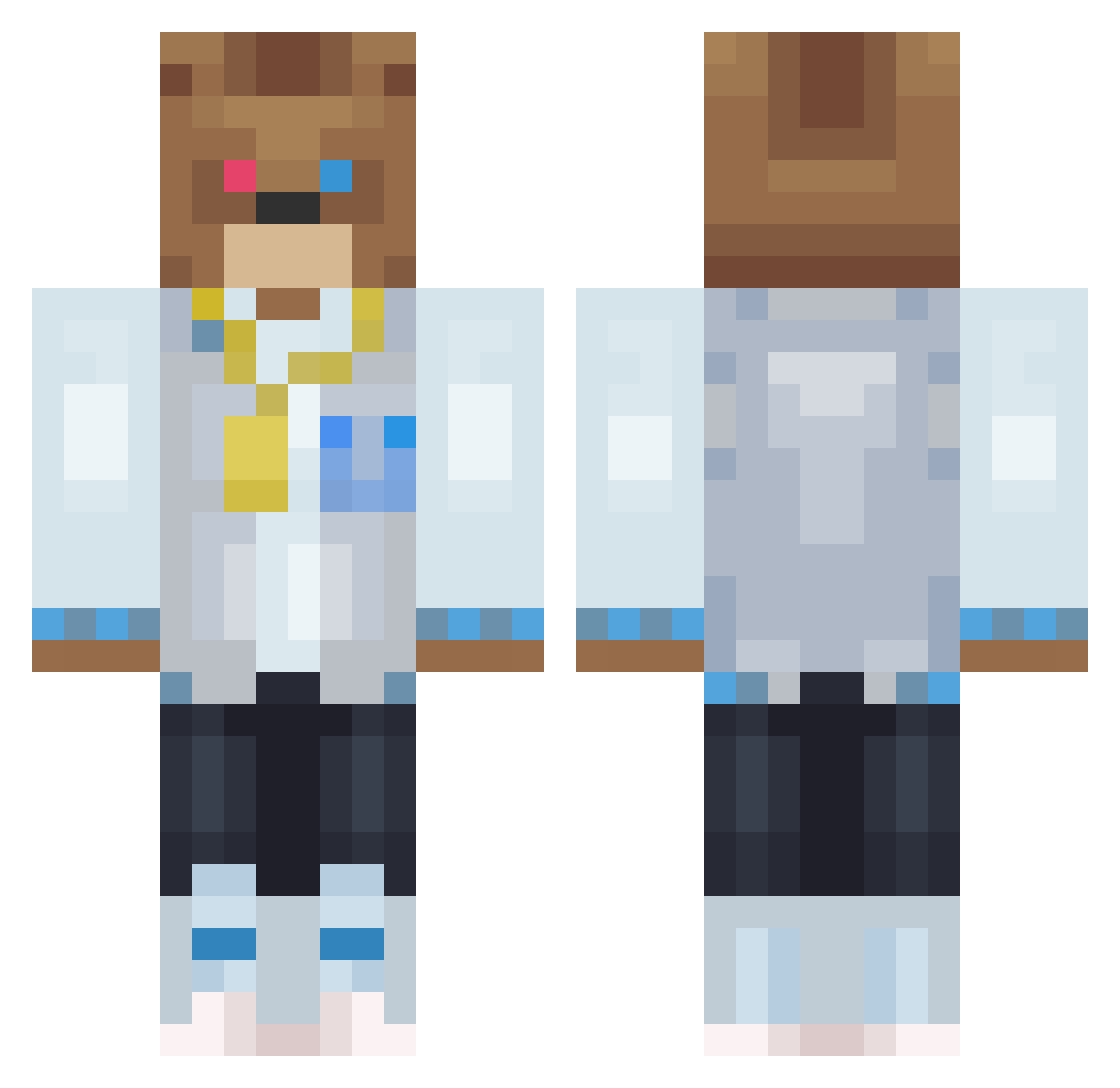 Zapotes Minecraft skin, front and back view