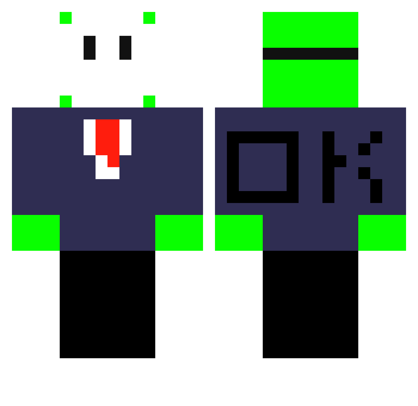 XxStarLinexX Minecraft skin, front and back view
