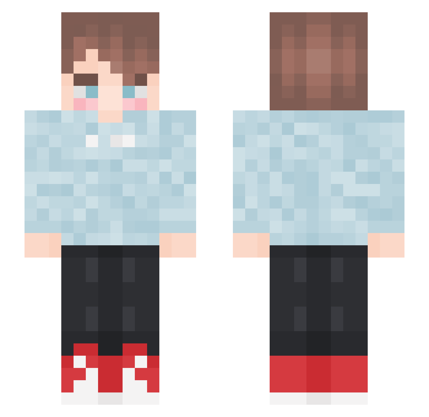 RyanWasTaken Minecraft skin, front and back view