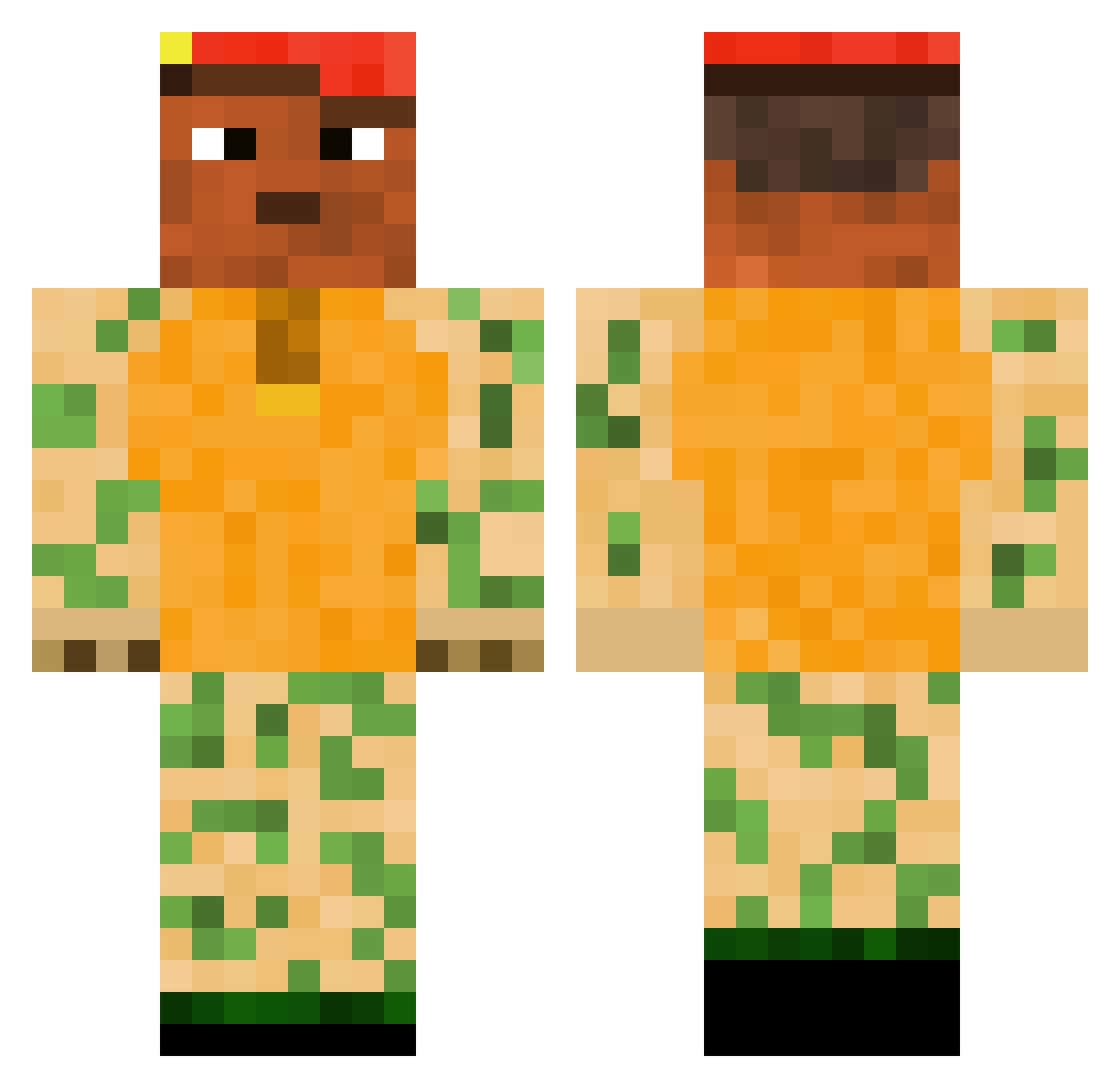 Zayne335 Minecraft skin, front and back view