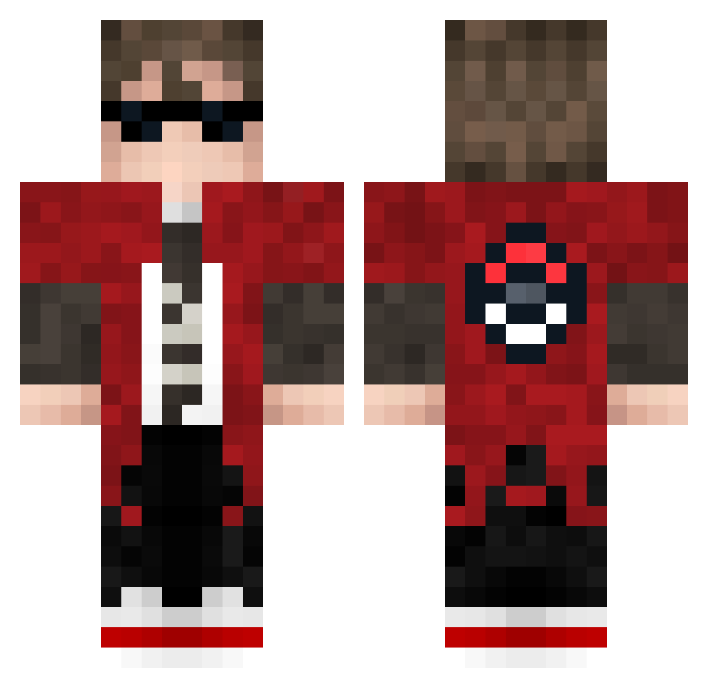SakuNicko Minecraft skin, front and back view