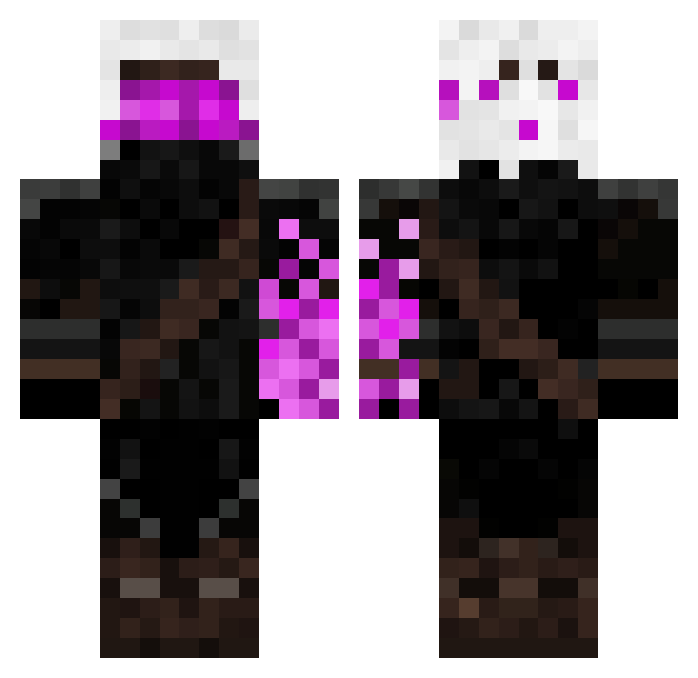Wulfg4r Minecraft skin, front and back view