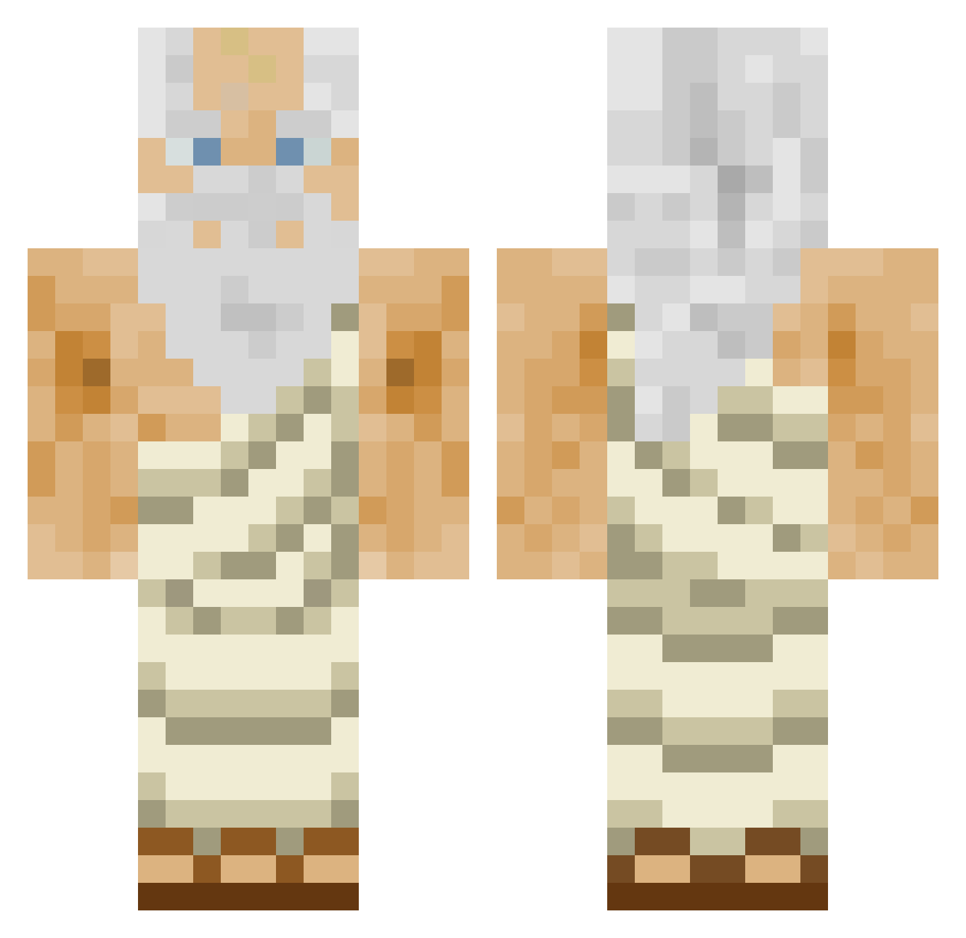 Reimagine Minecraft skin, front and back view