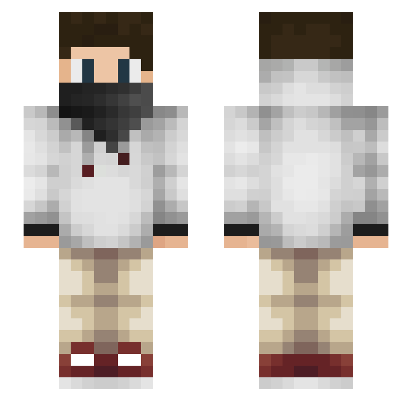 YoshidaKowna Minecraft skin, front and back view