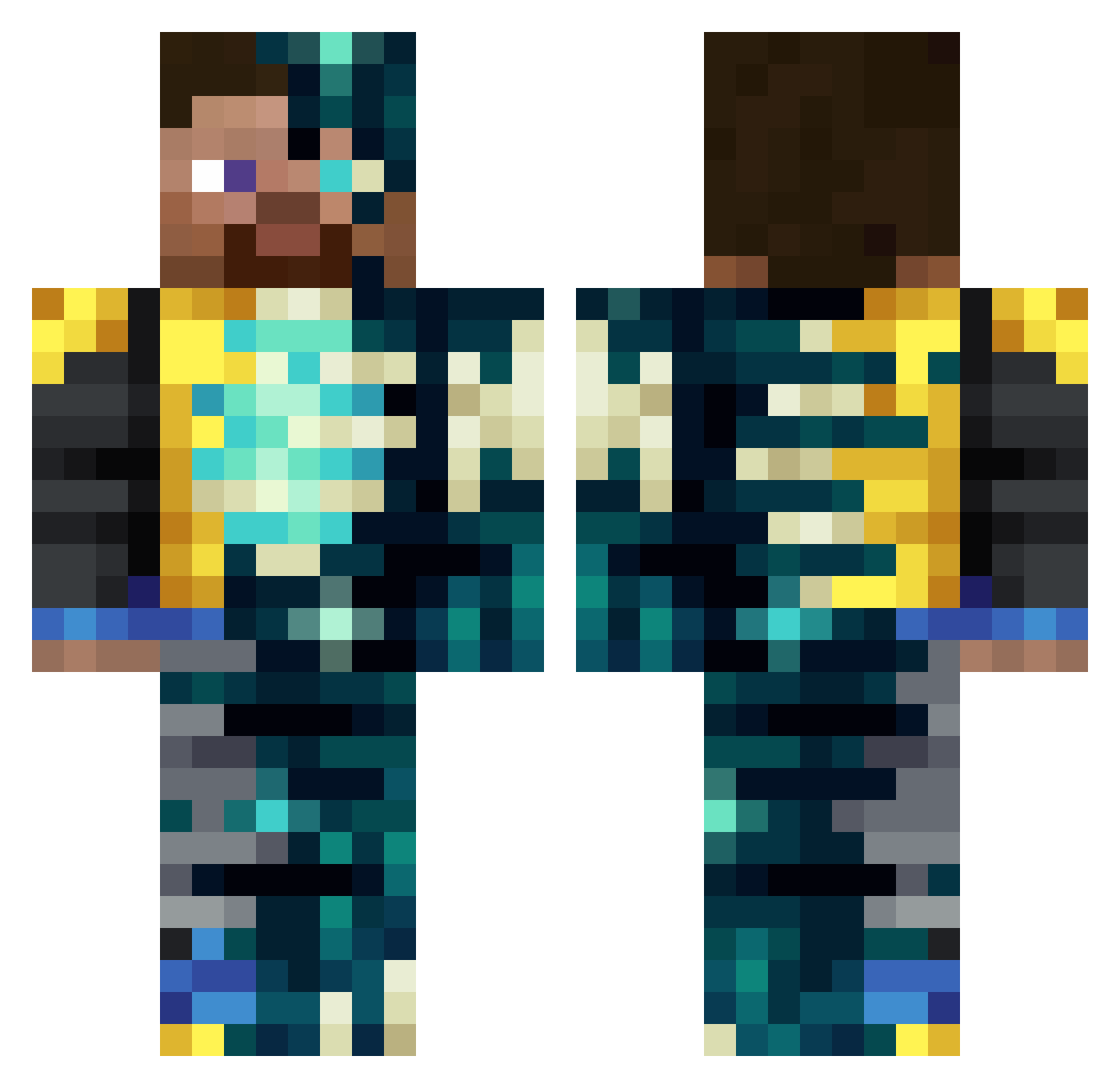 gamerGirl_069 Minecraft skin, front and back view