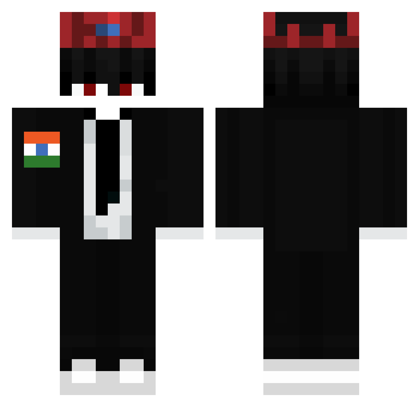 YT_SHAFAN007 Minecraft skin, front and back view