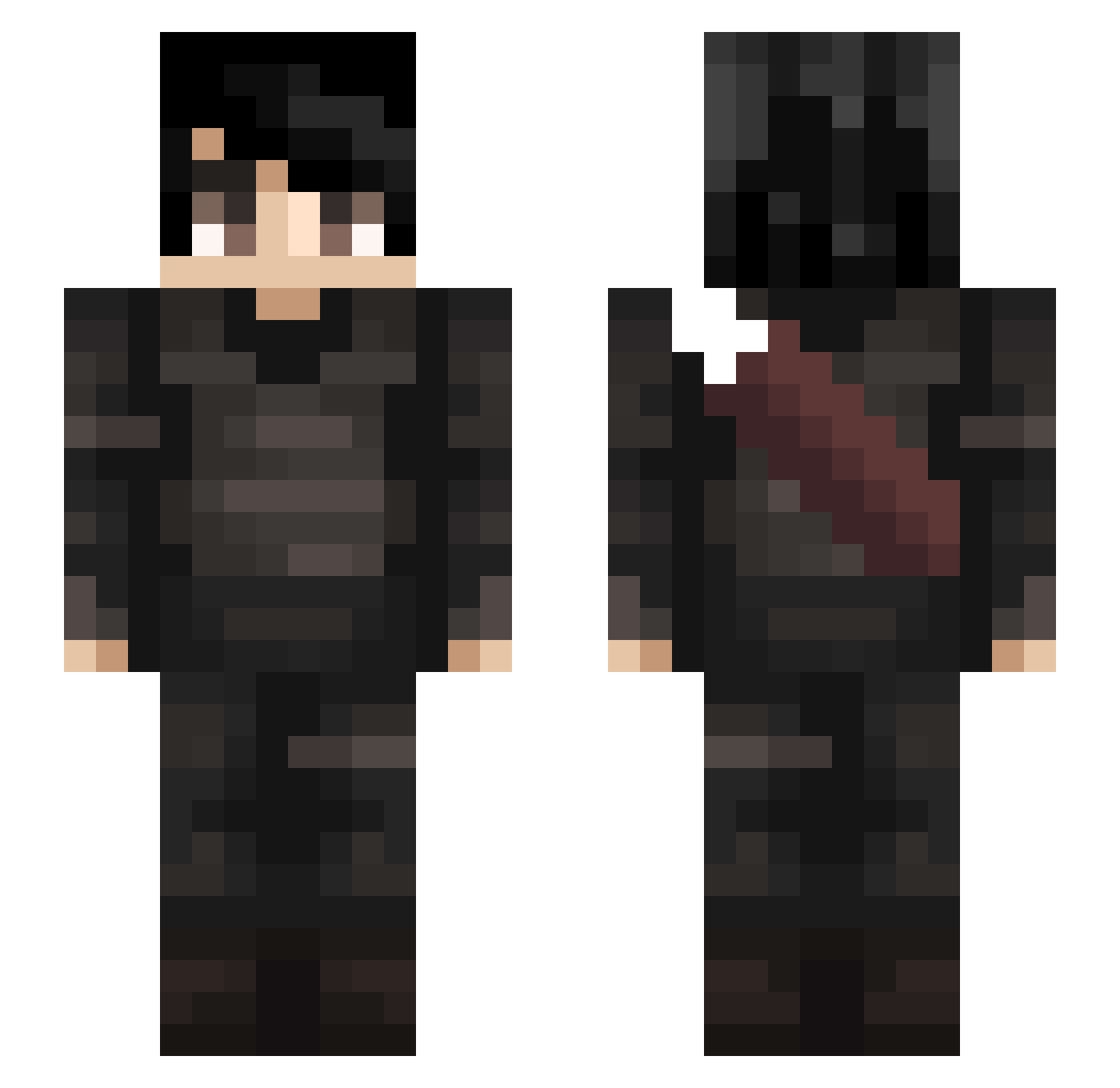 Rfaell Minecraft skin, front and back view