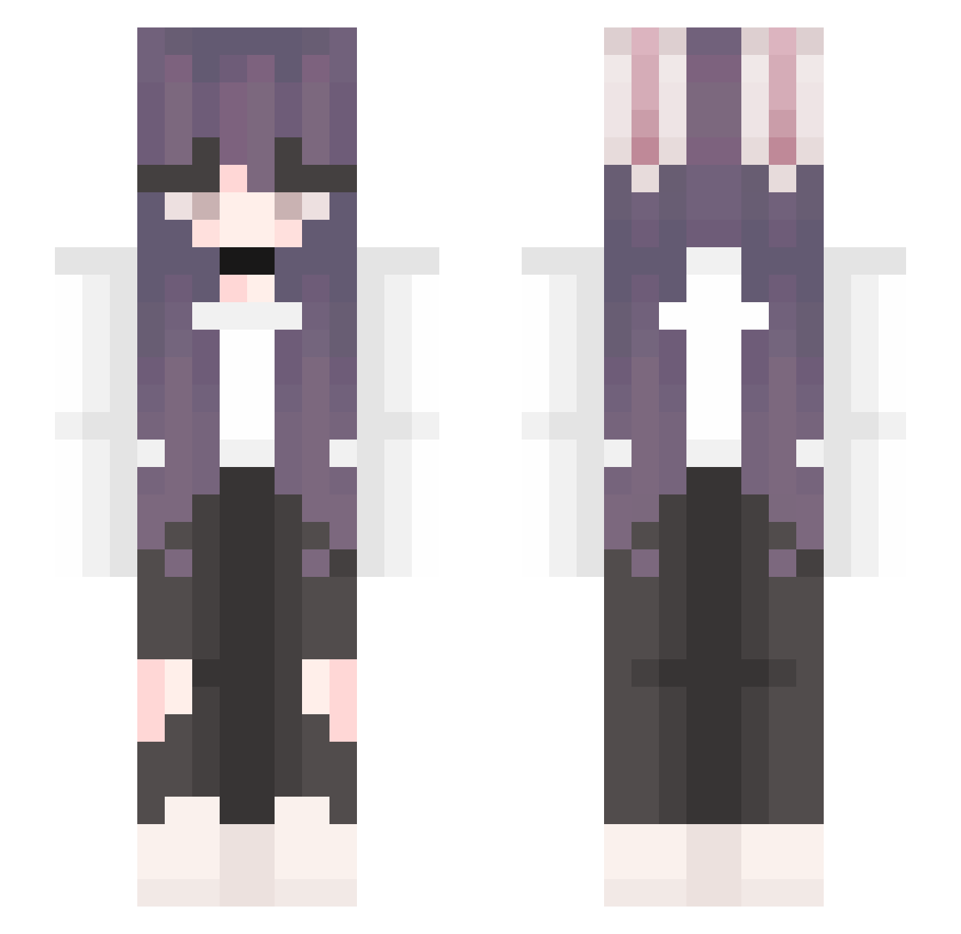 Cafeynada Minecraft skin, front and back view