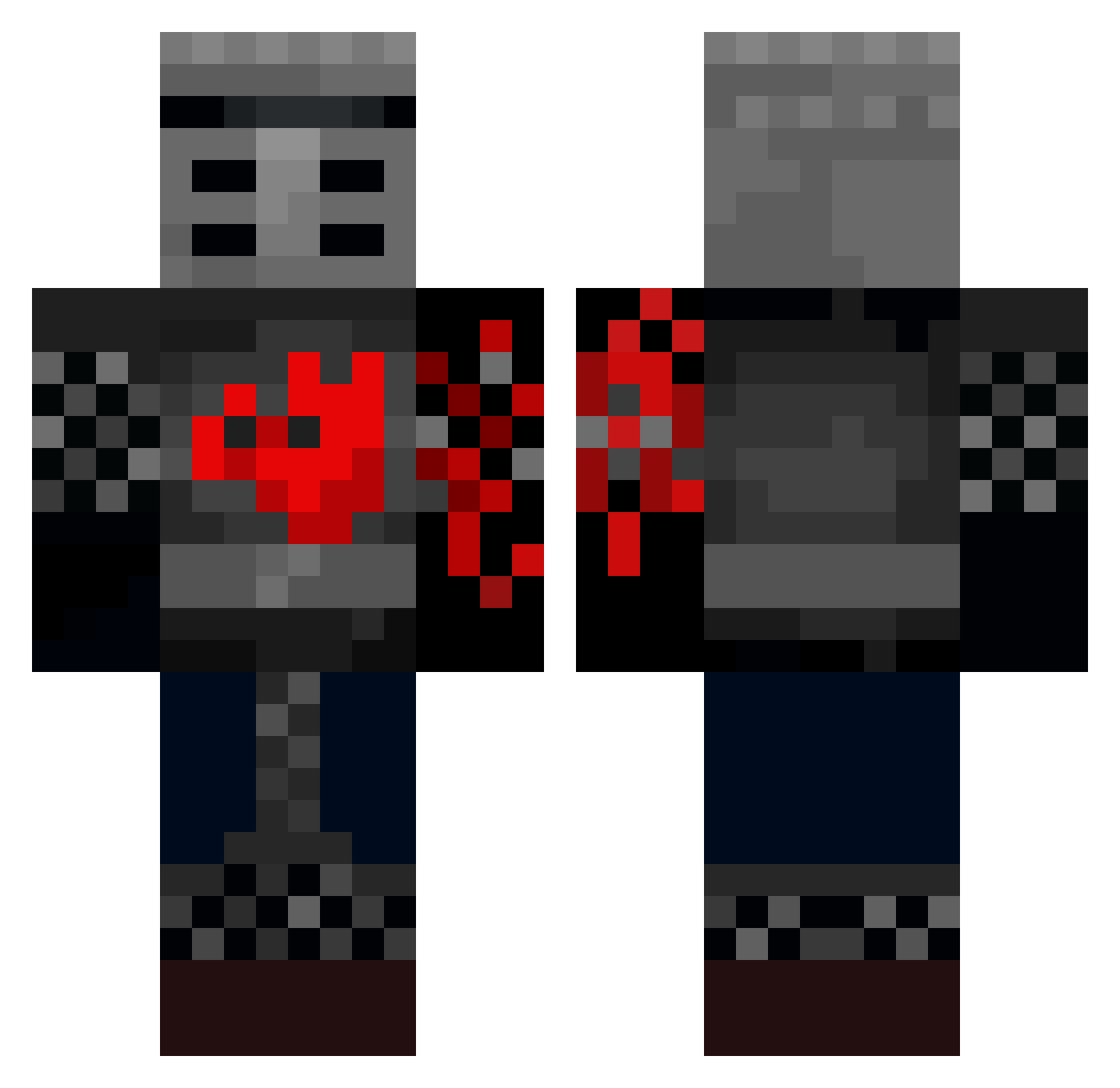 zzier Minecraft skin, front and back view