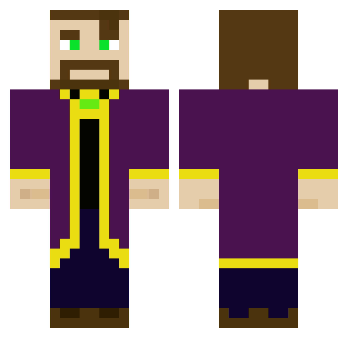 Done4Already Minecraft skin, front and back view