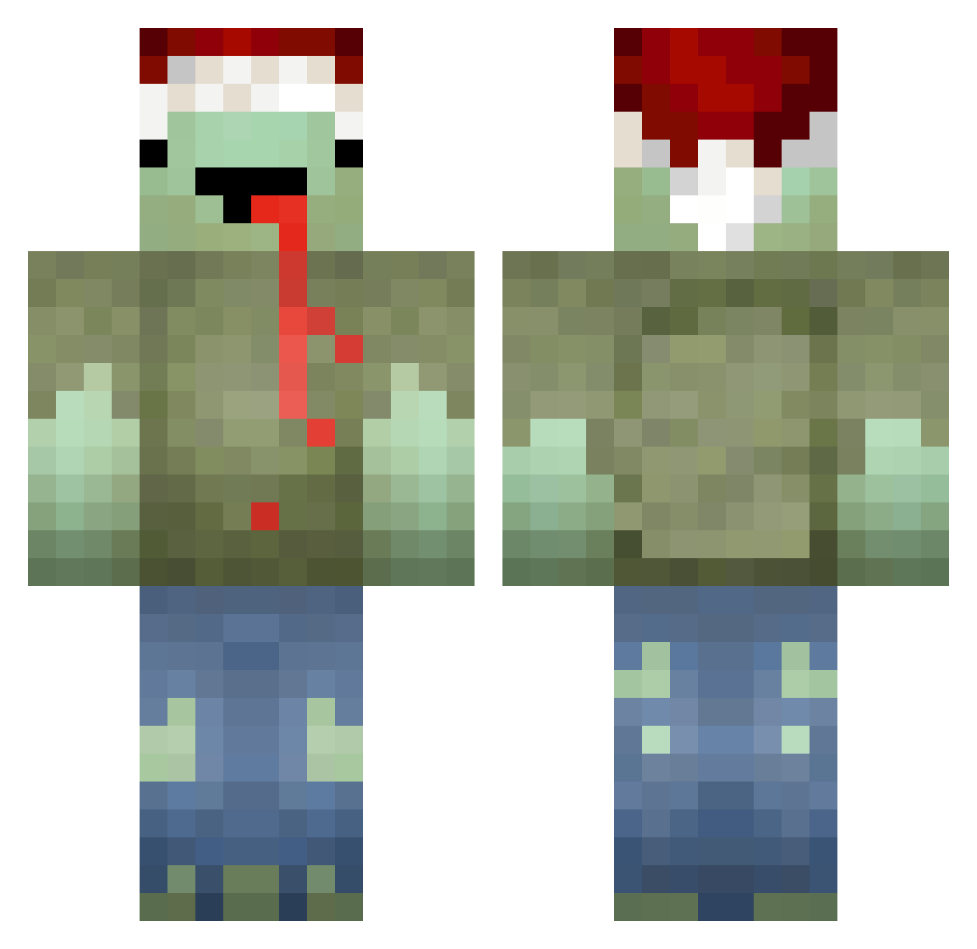Unbench Minecraft skin, front and back view