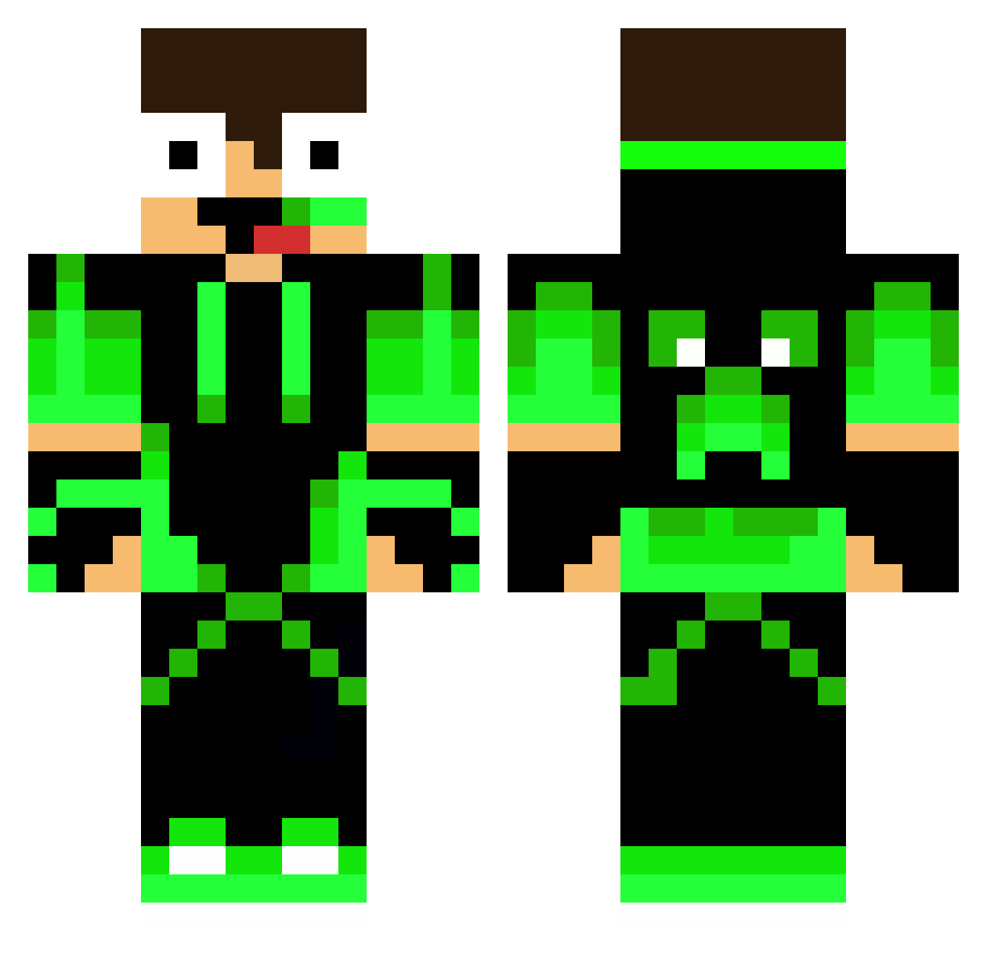TheNutello Minecraft skin, front and back view