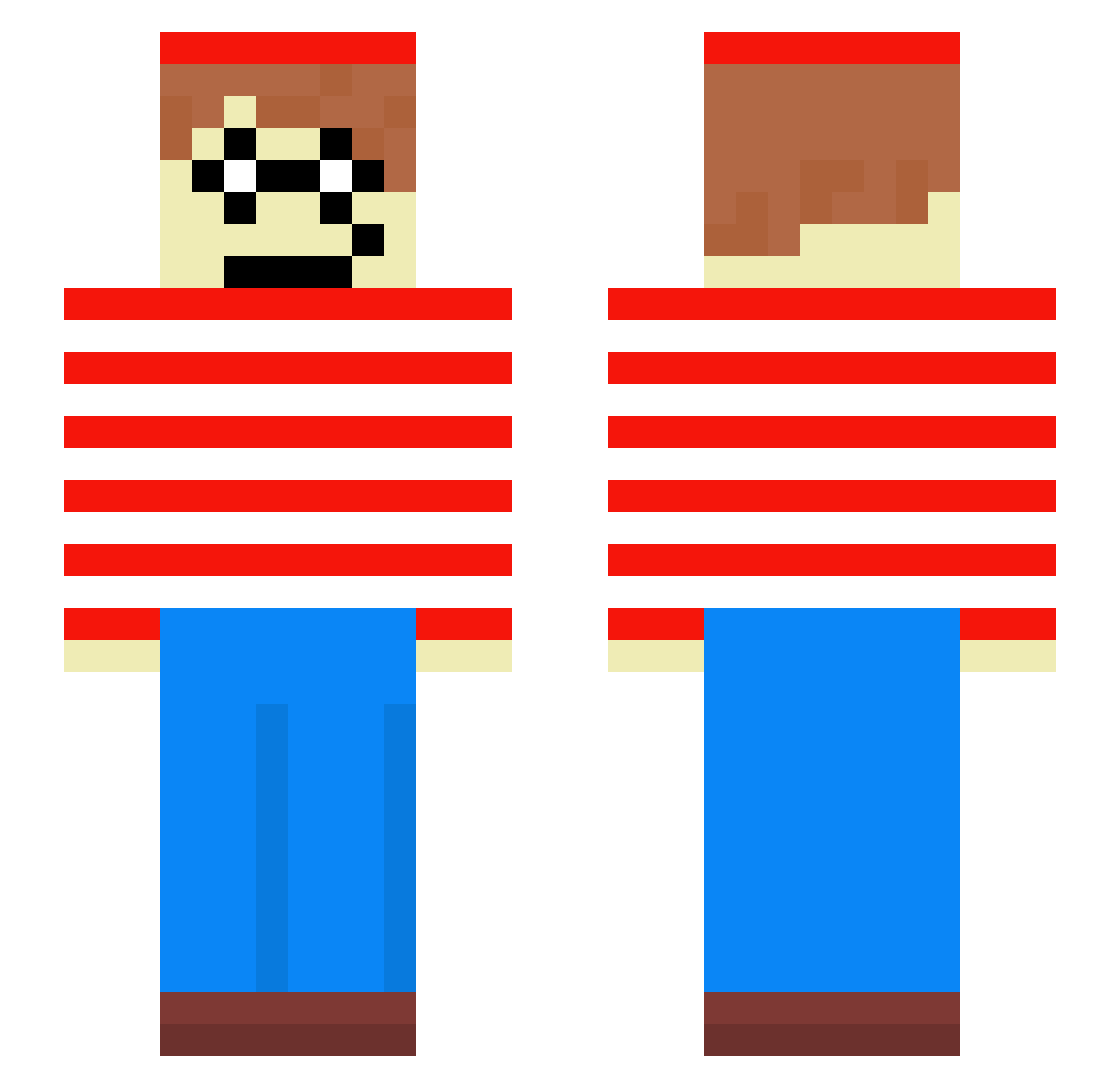 Waldo182 Minecraft skin, front and back view