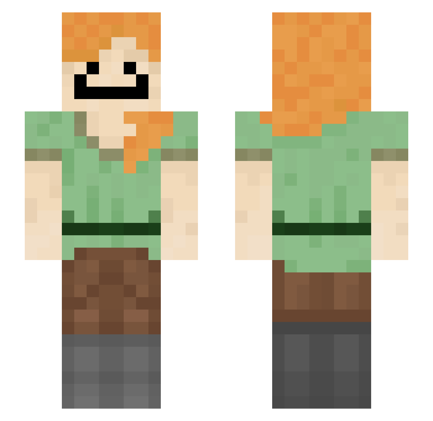 Unknowncat2447 Minecraft skin, front and back view