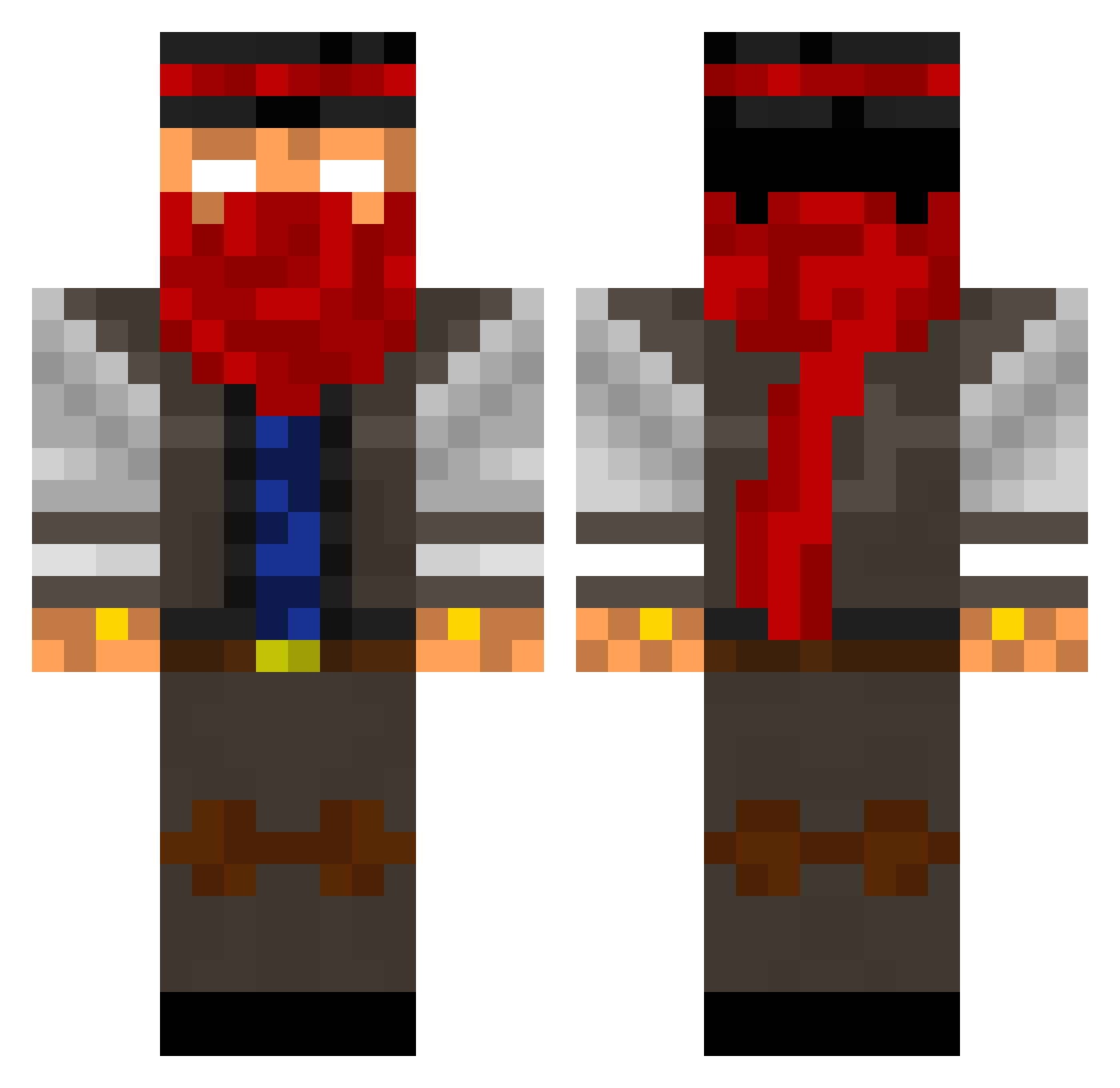 TeemoLeche Minecraft skin, front and back view