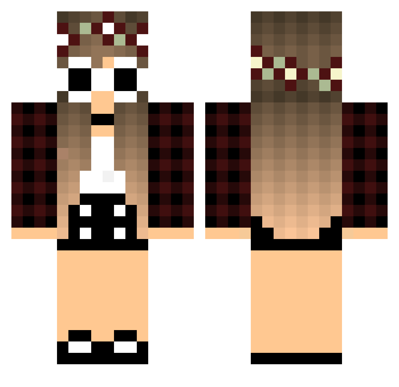n0filter Minecraft skin, front and back view