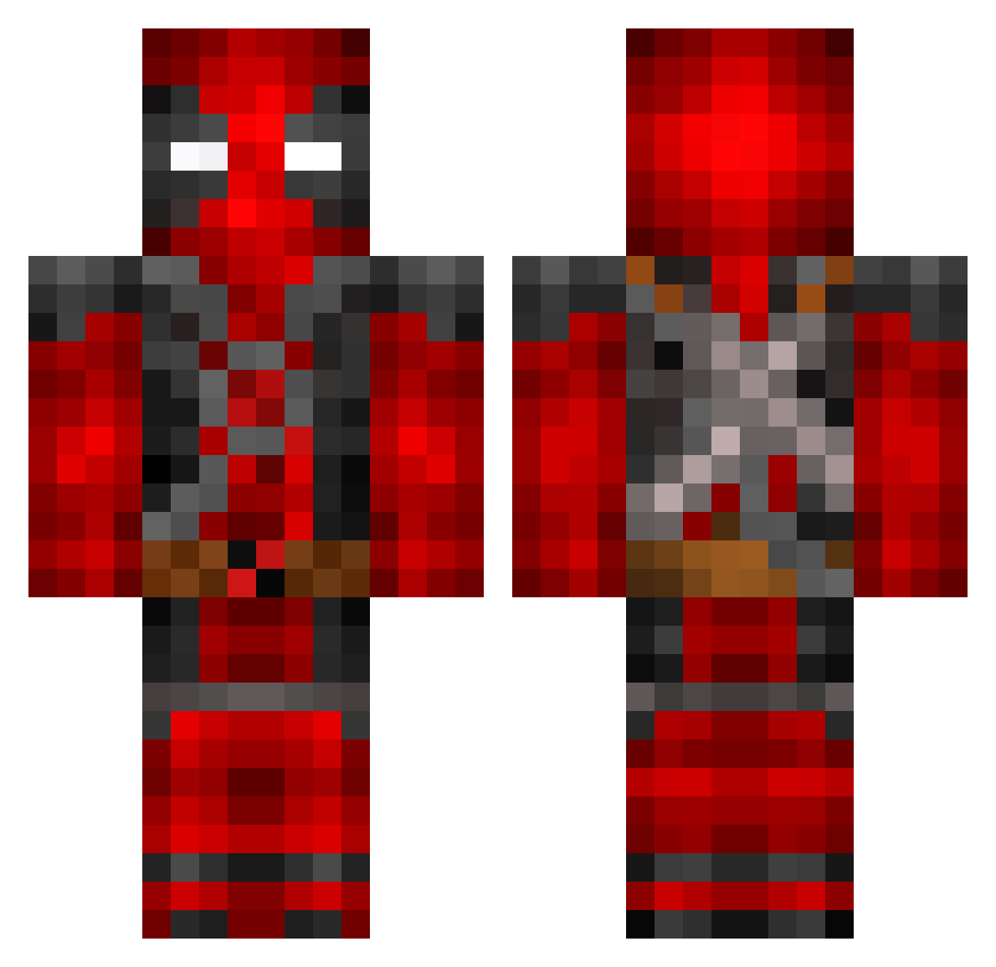 v1vv Minecraft skin, front and back view