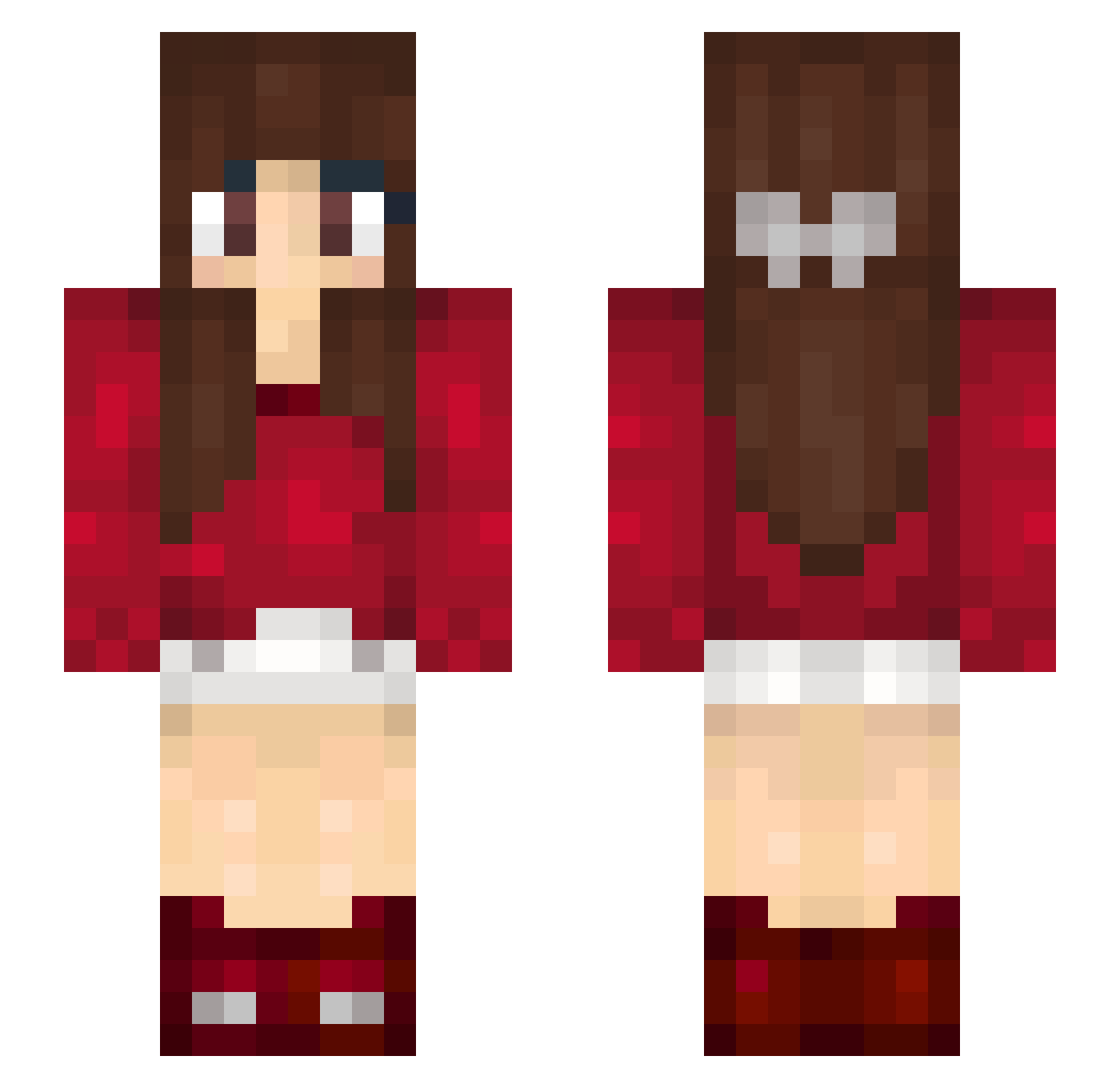 Jeannine Minecraft skin, front and back view