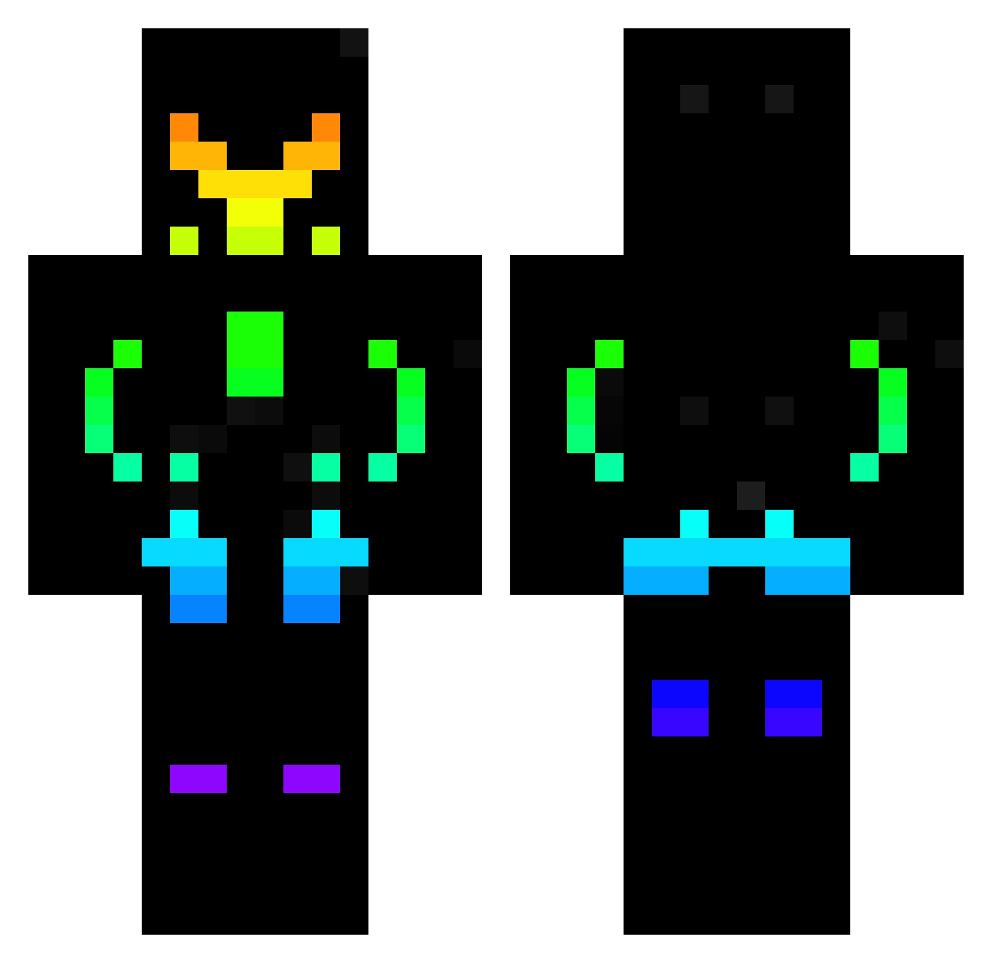 PhysioGeography Minecraft skin, front and back view
