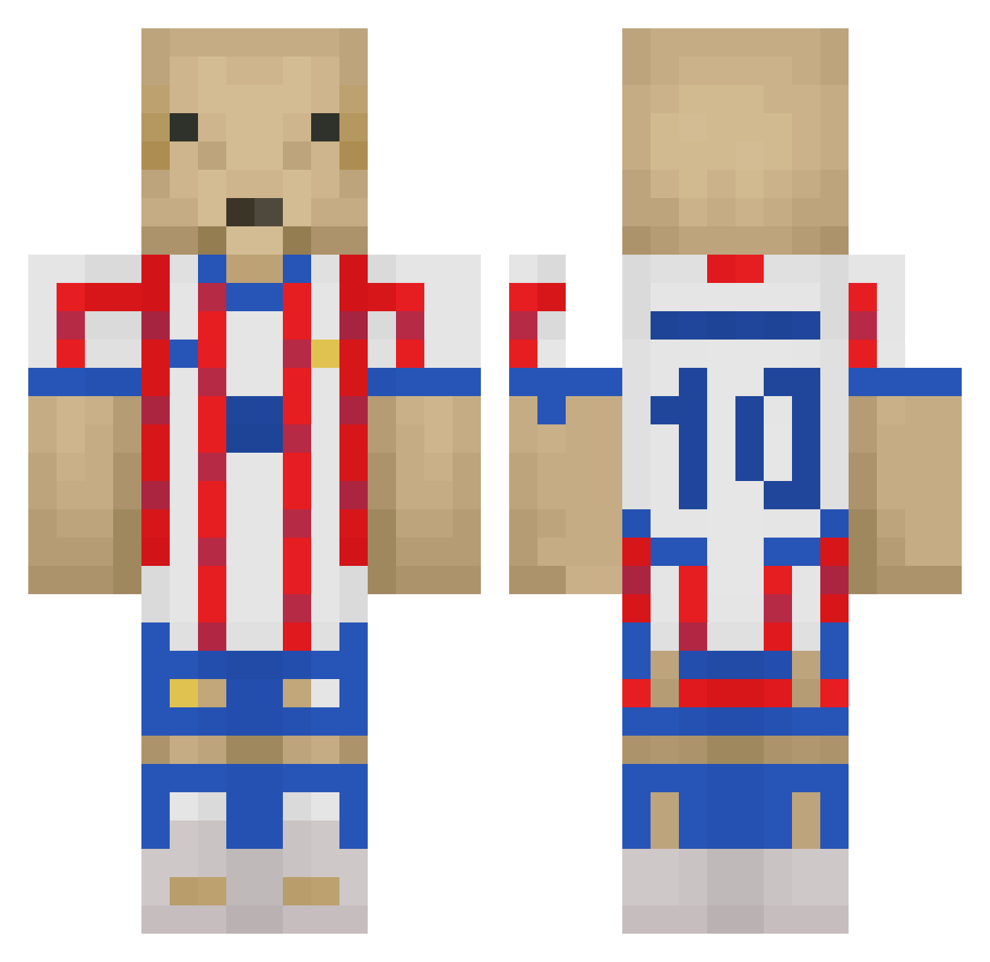 perritomenso Minecraft skin, front and back view