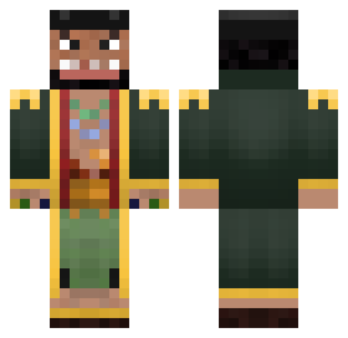 Teagardin Minecraft skin, front and back view