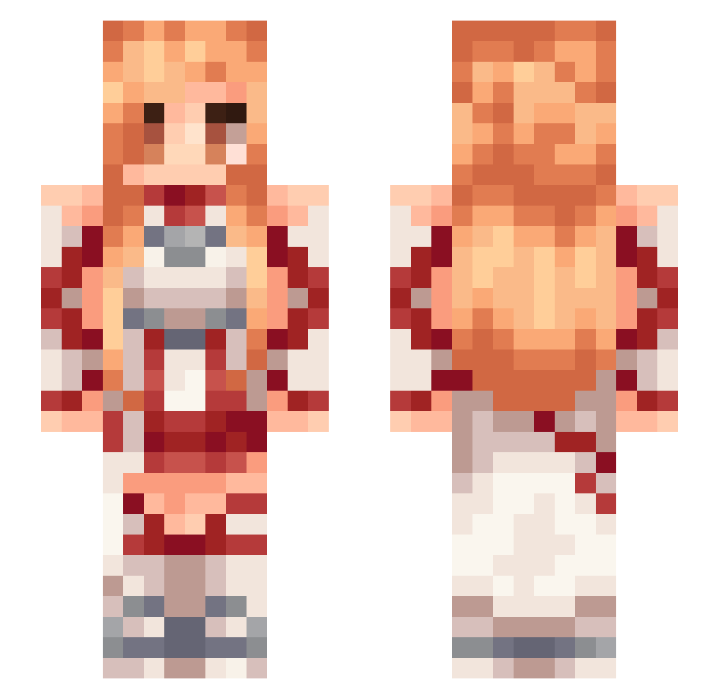 wineberry Minecraft skin, front and back view