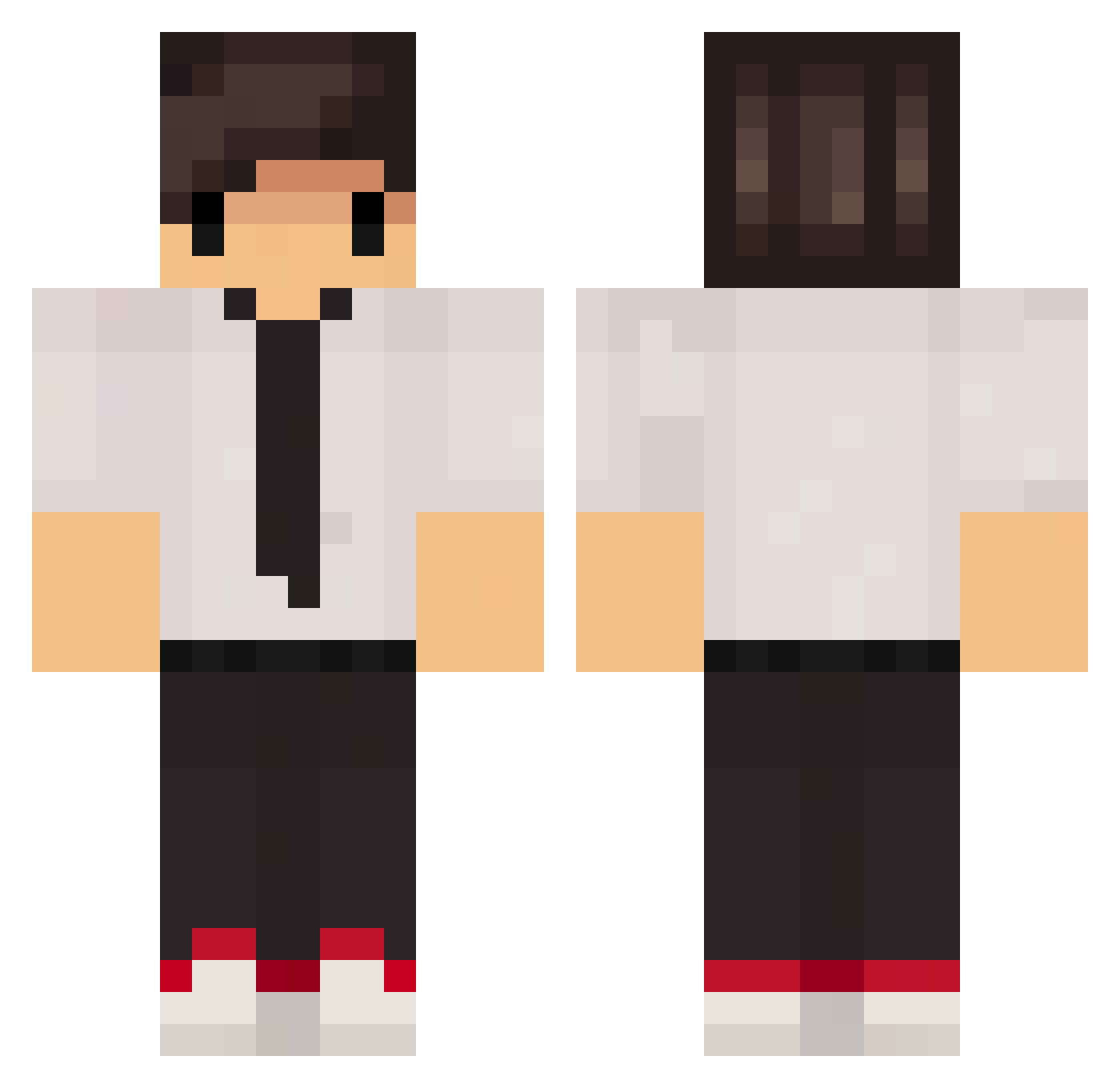 Sycrone Minecraft skin, front and back view