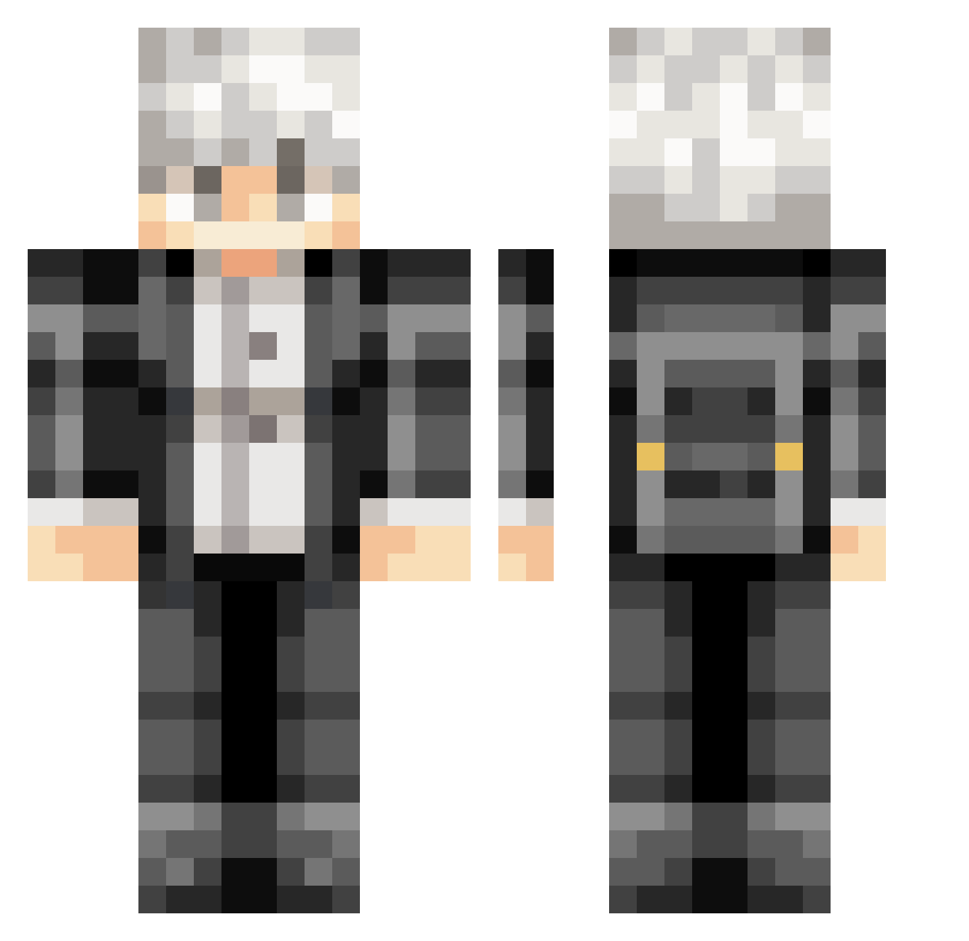 BruhLimit Minecraft skin, front and back view