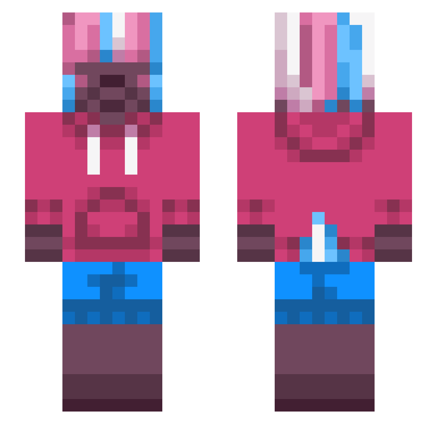 SoleilSheep Minecraft skin, front and back view