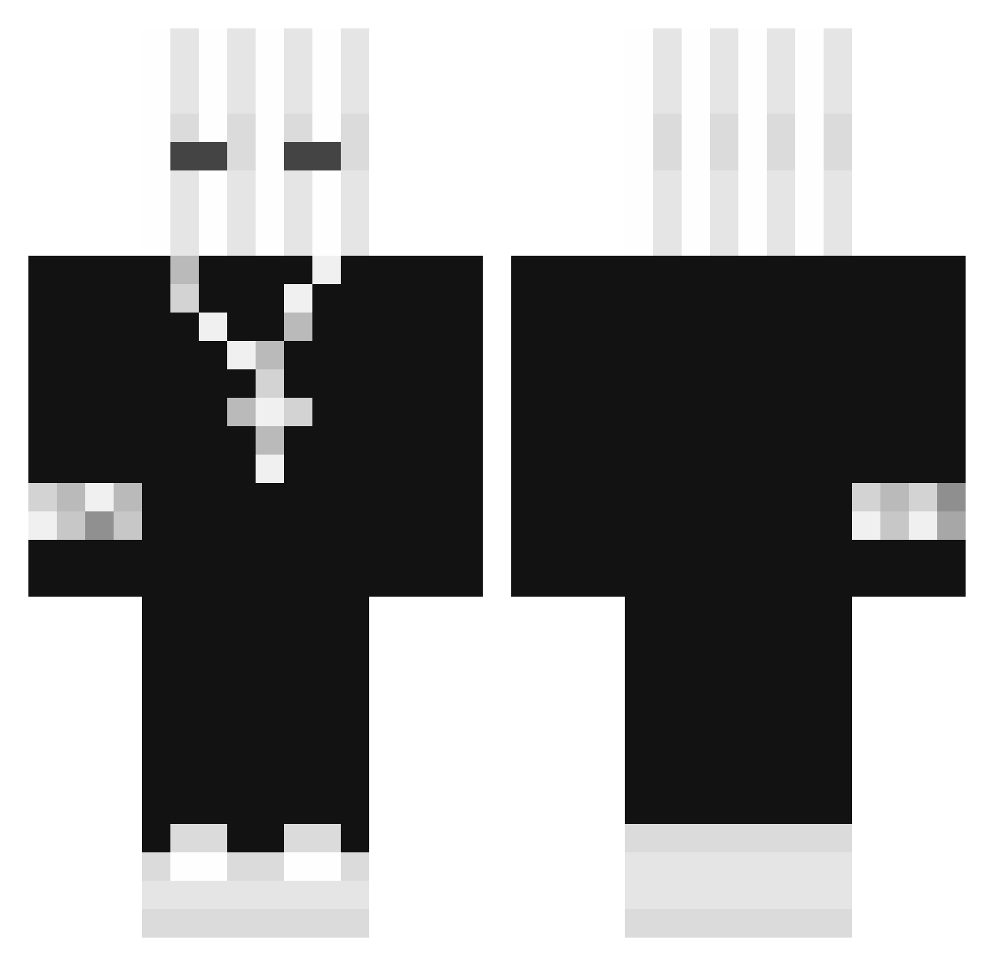 FluffyBato Minecraft skin, front and back view