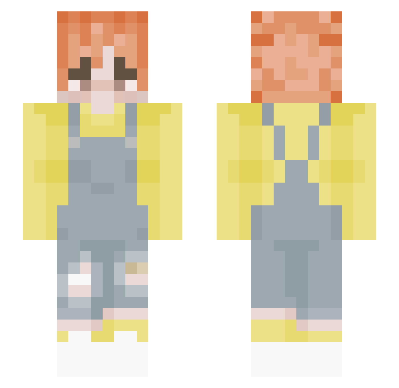 wiederlich Minecraft skin, front and back view