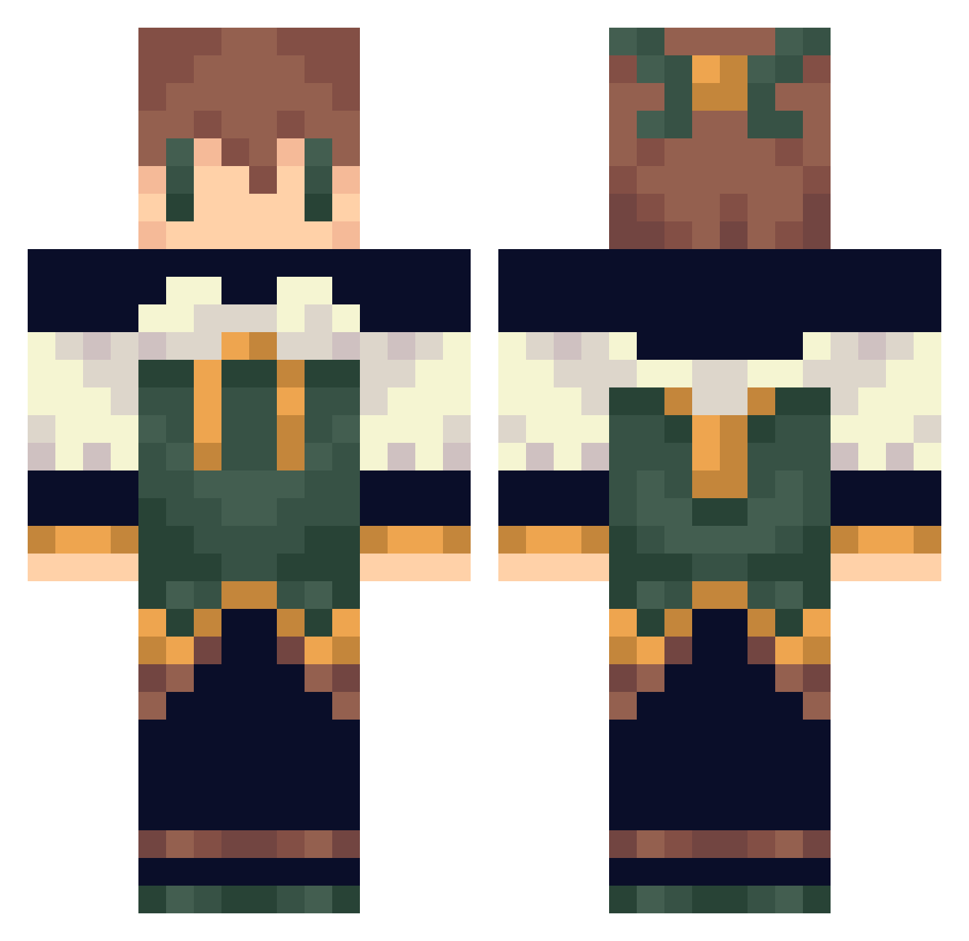 ruthe Minecraft skin, front and back view