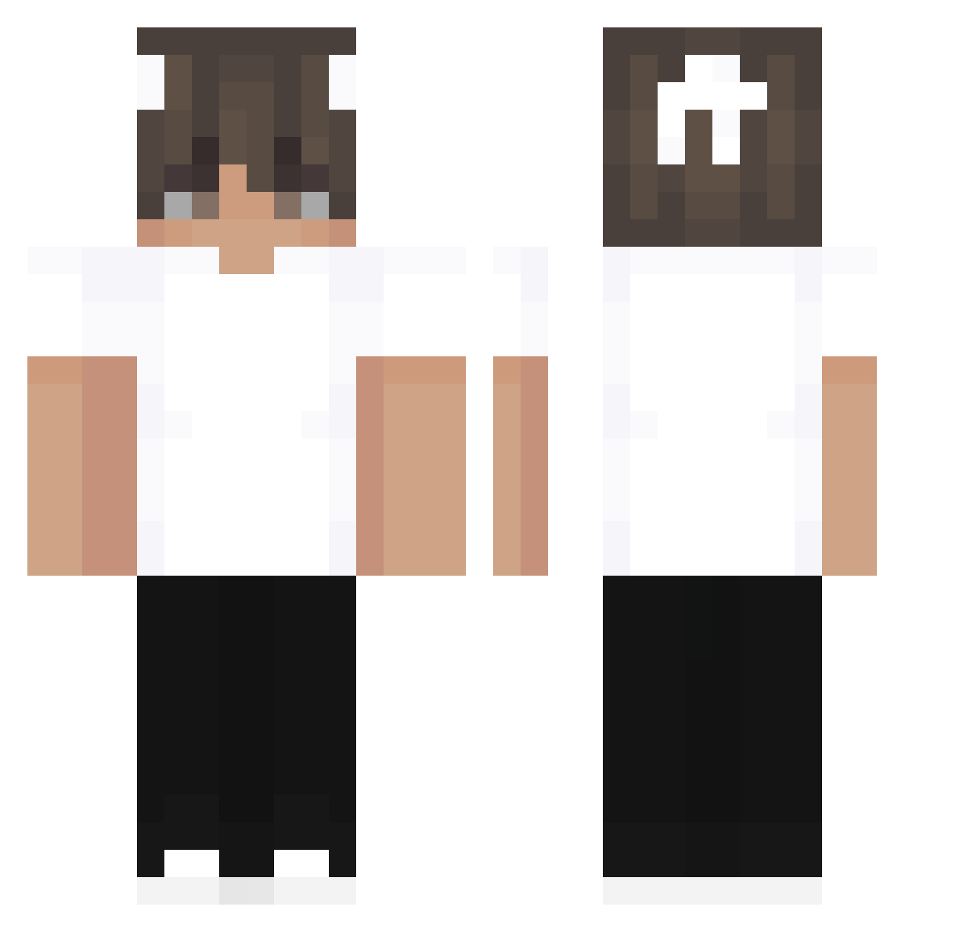 yerj Minecraft skin, front and back view