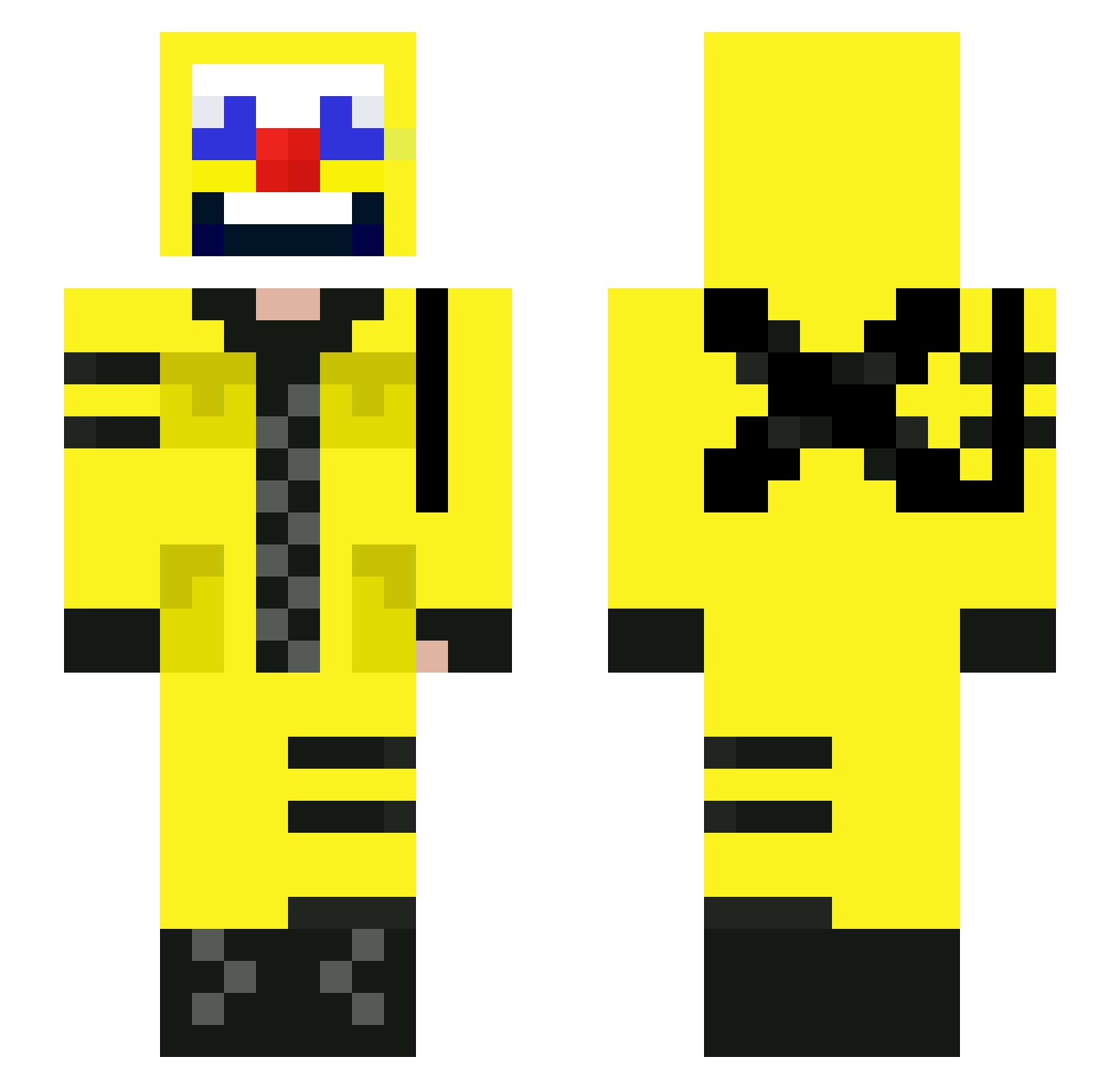 KubinHraje Minecraft skin, front and back view