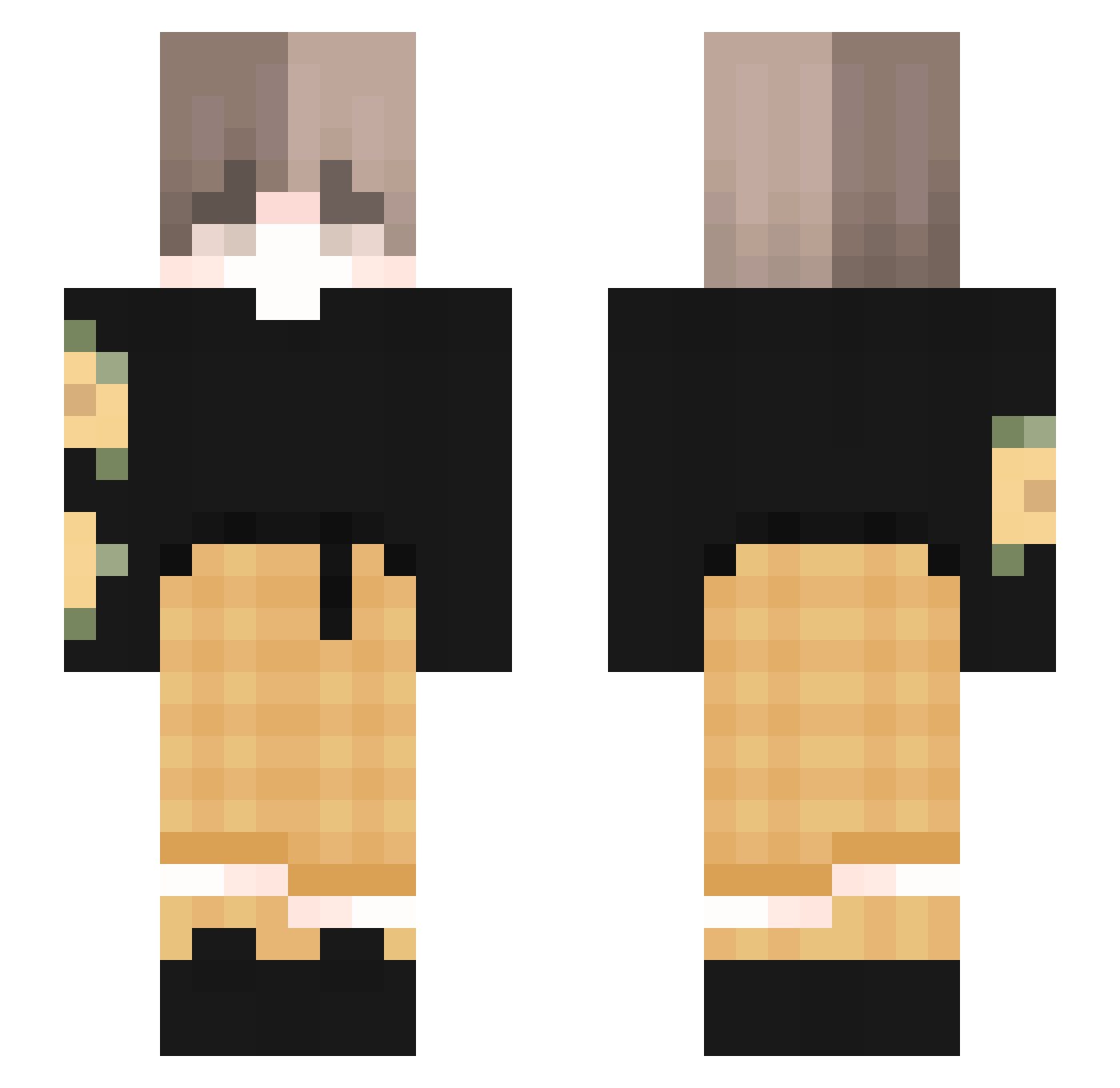 feNsterlol Minecraft skin, front and back view