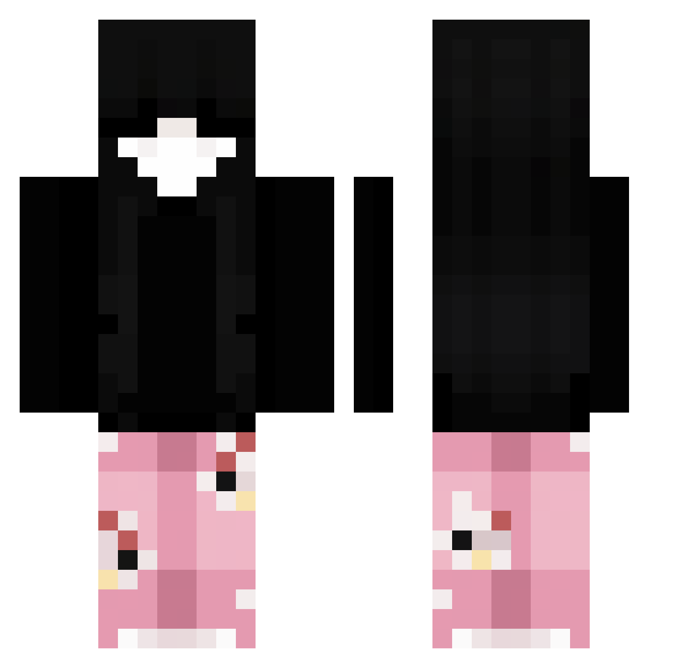 Bionomy Minecraft skin, front and back view