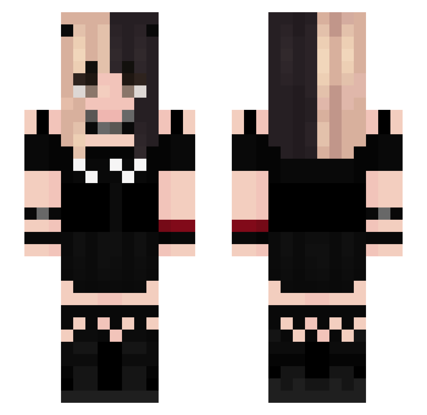 TheMolestator Minecraft skin, front and back view