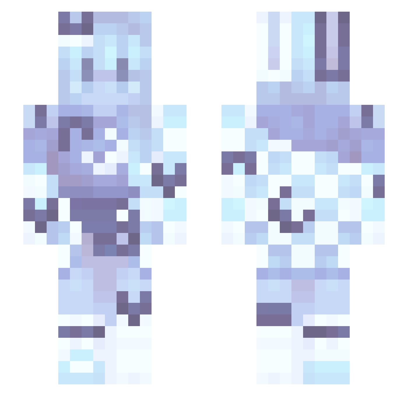 Shawor Minecraft skin, front and back view