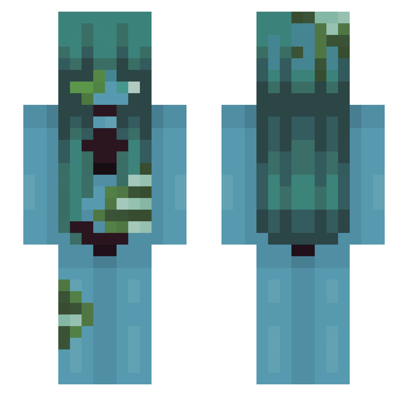 xMioTsukix Minecraft skin, front and back view