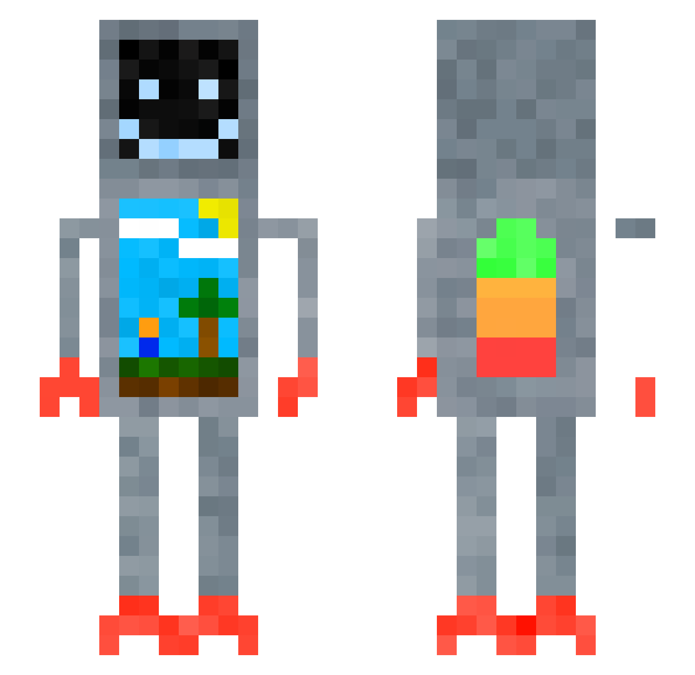 tspmogng Minecraft skin, front and back view