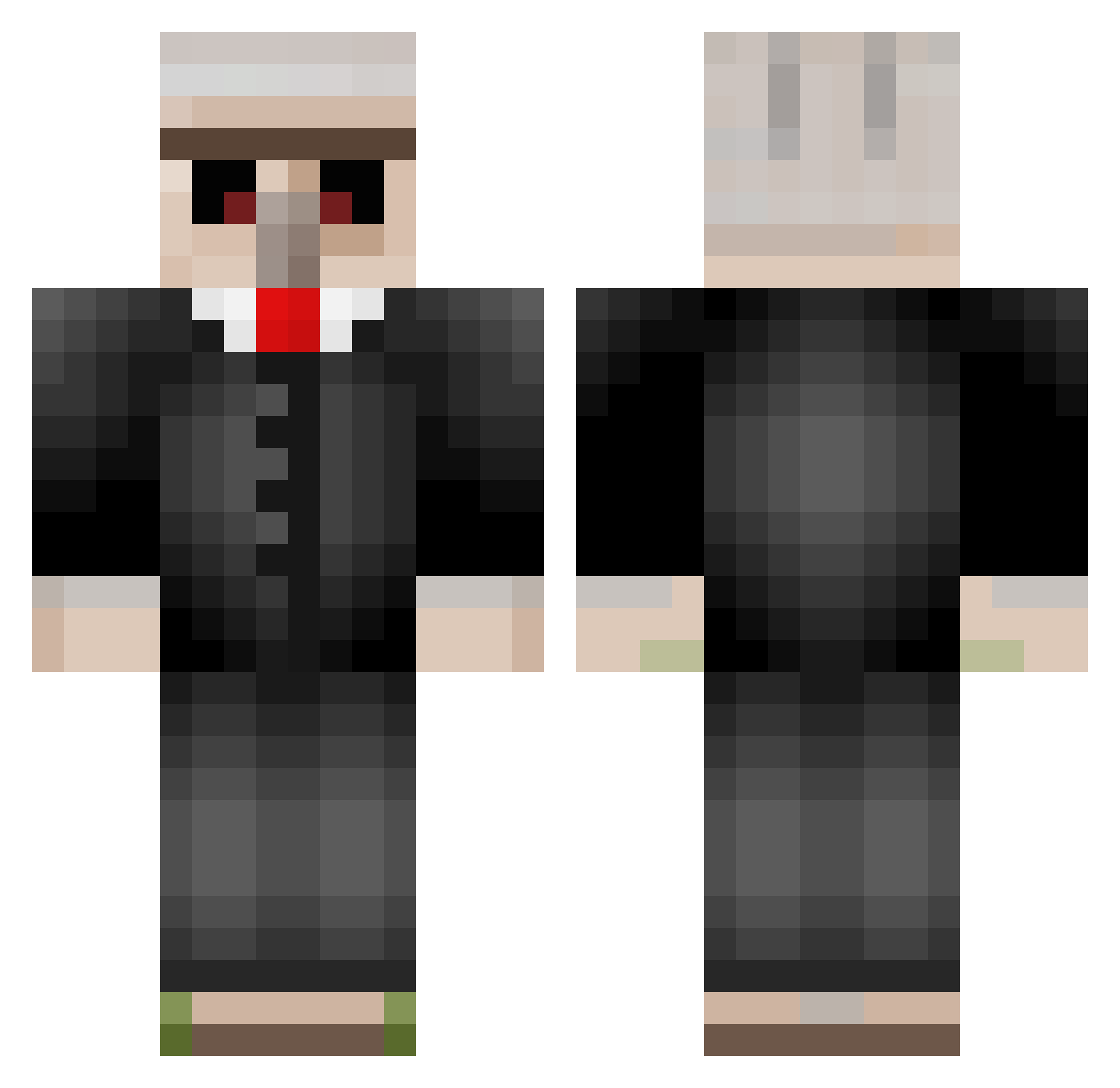Ironish Minecraft skin, front and back view