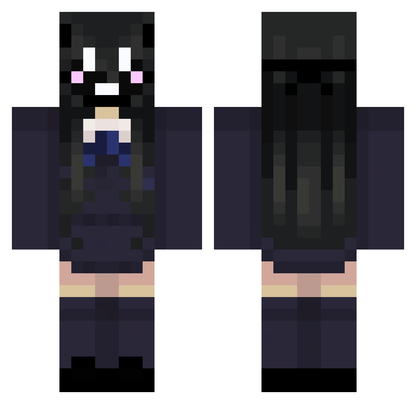 crxtianlnd Minecraft skin, front and back view