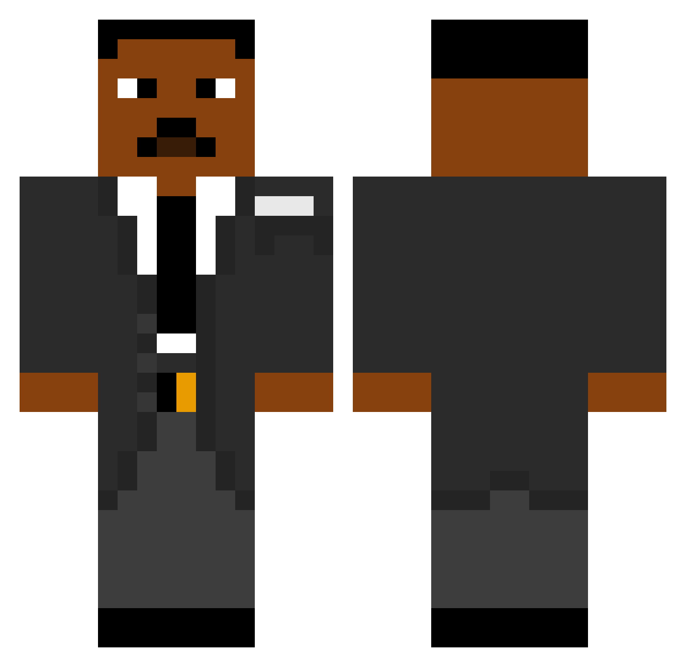 00chauncey Minecraft skin, front and back view