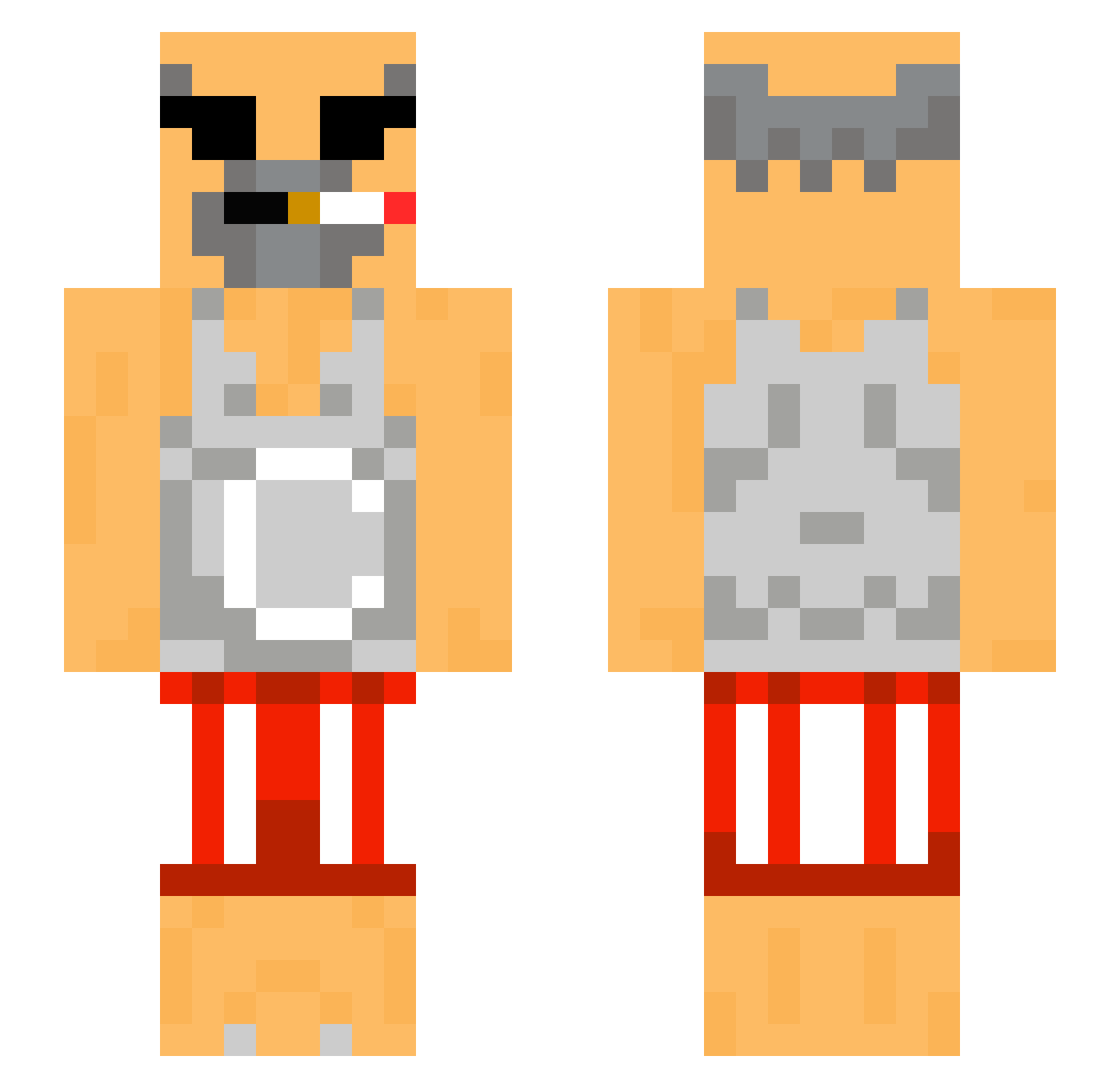 cacabubolo Minecraft skin, front and back view