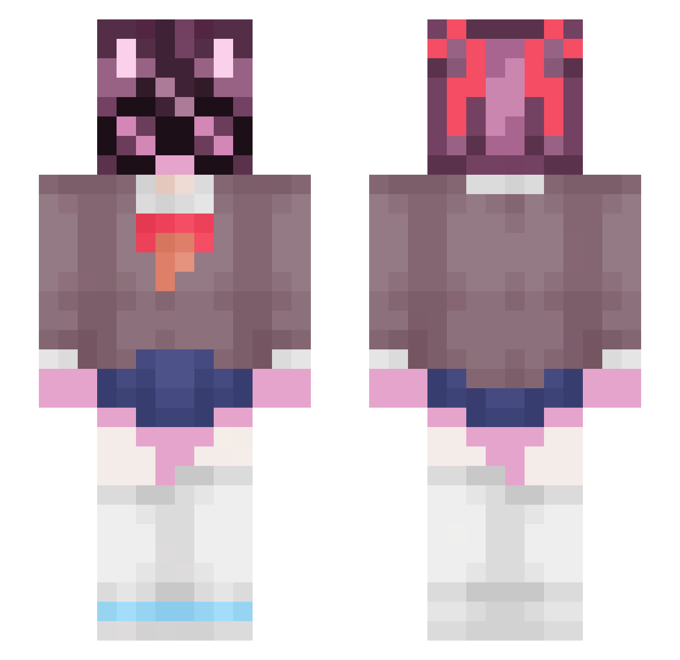 theswissly Minecraft skin, front and back view