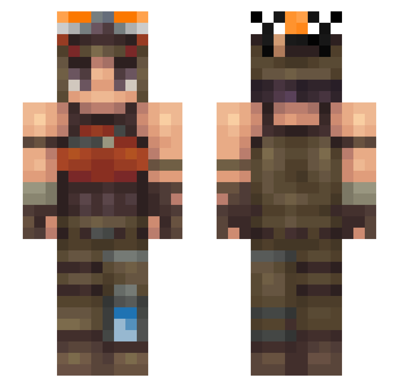 vZenix Minecraft skin, front and back view