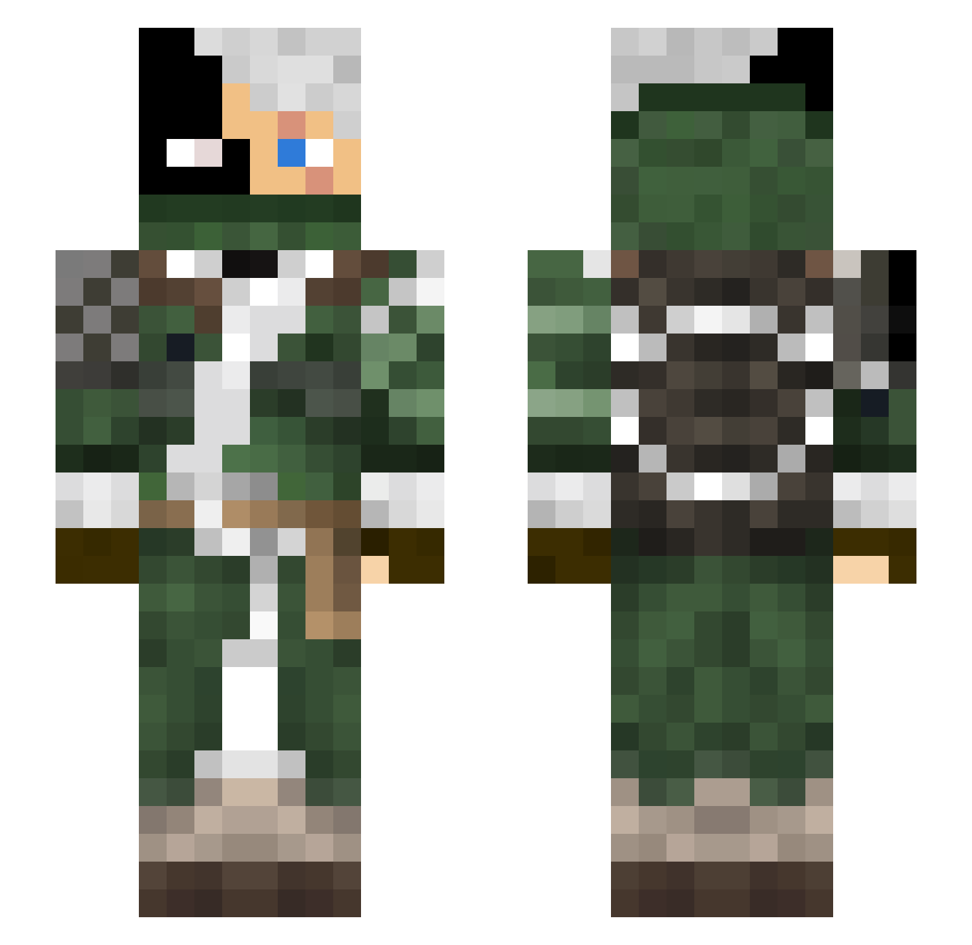 ZekerWelTycho Minecraft skin, front and back view