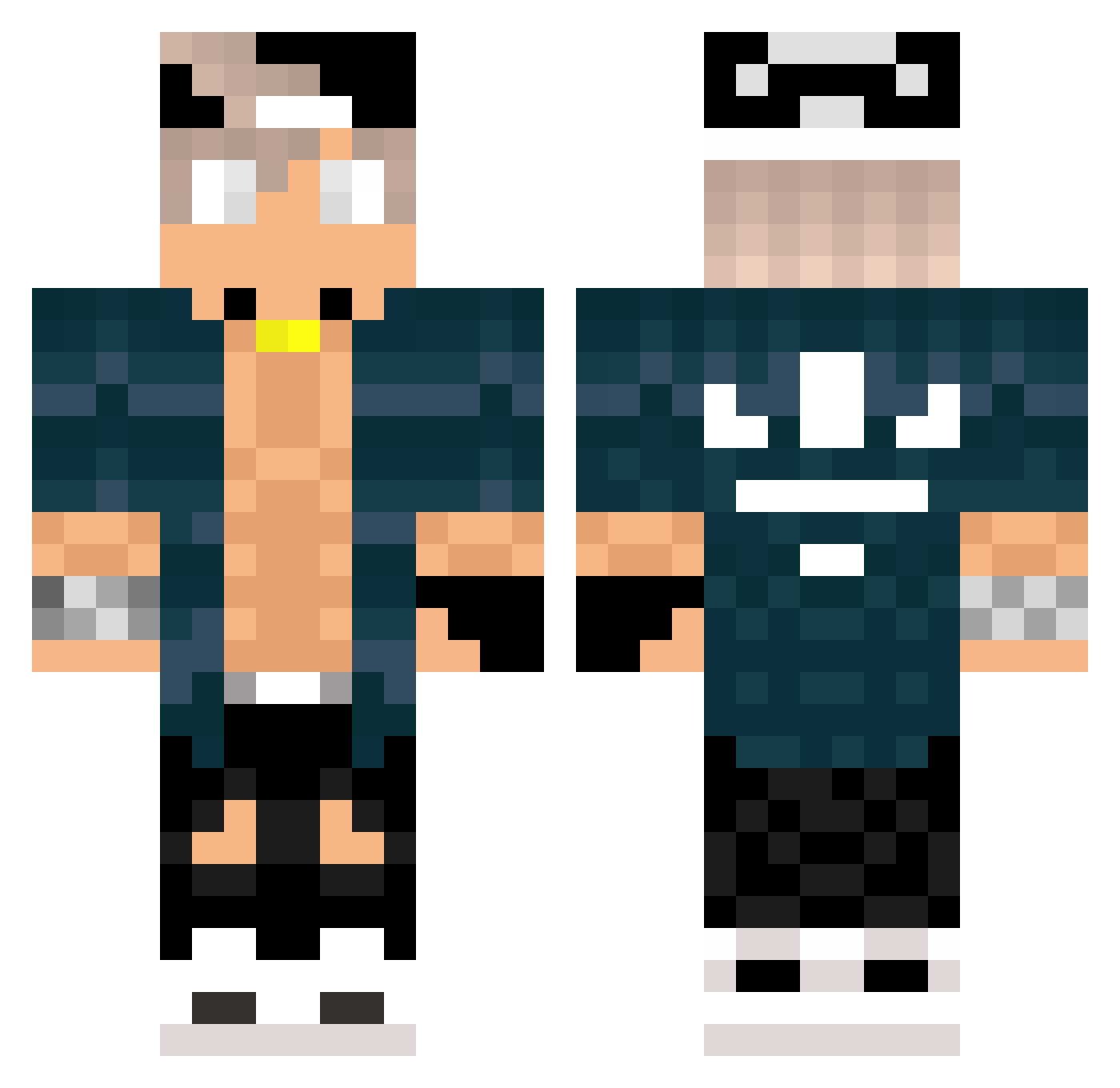 yacine2004 Minecraft skin, front and back view