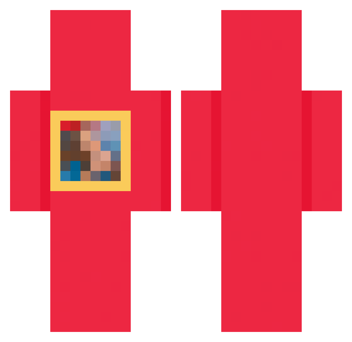 Harrbb Minecraft skin, front and back view